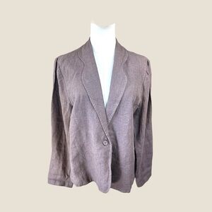 Eileen Fisher SZ‎ Large Brown Irish Linen blazer